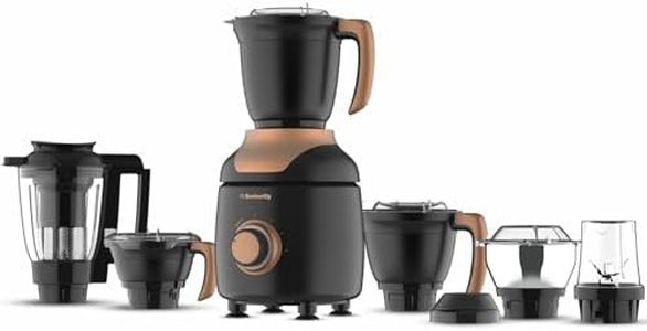 Butterfly ZieraBlack 1000 Watt Mixer Grinder | 6 Jars | Coarse Grinding Jar | Uniform Grinding - Tornado Blade & Lid | Smudge Free & Long Lasting Annealed SS Jars | Torx23 Motor| 5 Years Warranty