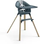 Stokke Clikk High Chair, Fjord Blue - All-In-One High Chair with Tray + Harness - Light, Durable & Travel Friendly - Ergonomic with Adjustable Features - Best for 6-36 Months or Up to 33 lbs