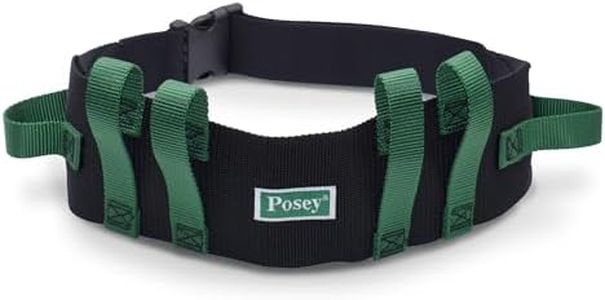 TIDI Posey Transfer Belt, Black with Green Economy Model – Extra-Wide Soft Nylon – Washable Walking Belt & Gait Transfer Belt – Medical Supplies for Nurses, Therapists & Home Care Caregivers (6537Q)