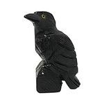 Beautiful Hand Carved Raven Black O