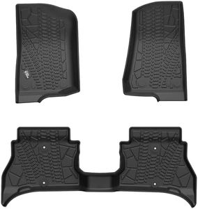 JOYTUTUS Car Mats Floor Mats fits Wrangler JL 4xe 2021-2024, TPE All-Weather Protection Floor Liners Front Rear Complete Set