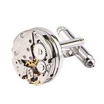 GraceAngie 1Pair Men's Fashion Cuff Links Steampunk Gear Watch Cufflinks Wedding Jewelry Gifts