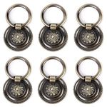 Gad2go 6 Pack Drawer Ring Pull Handles 1.77 Inch Vintage Antique Ring Pull Handle for Dresser Cabinet Cupboard Drawer Pull Handles Knobs,Bronze