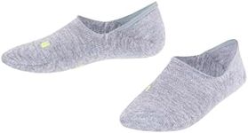 FALKE Unisex Kids Cool Kick Invisible No Show Socks, Breathable, Cooling, Polyester, Low Cut, Non Slip Heel Grip, Grey (Light Grey 3400), 1-3.5, 1 Pair