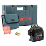 Bosch GLL 3-80 Professional Line Laser Level, 3 x 360° Red Laser Lines, 30m Range (120m with Receiver), Self-Levelling, ±0.3 mm/m Accuracy, IP54 Dust & Water Resistant, Tripod Compatible
