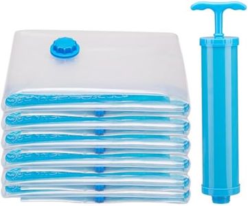 Heavy-Duty Vacuum Sealed Clothing Bags (6 Jumbo) - Extra Thick 100% Leakproof Design for Winter Coats Blankets Storage, Dust & Moisture Proof Space Saver Solution