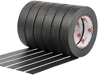 BOMEI PACK 6 Pack Black Painters Tape 0.94 Inches X 60 Yards, Marking Masking Tape, Black Masking Tape for Painting, Crafts and DIY - Professional Grade Paint Tape, No Res 6Pack Black 0.94 Inches X 6