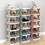 Shoe Rack - Shoe Organizer 5 Tiers for Closet Narrow, Plastic Shoe Rack Storage Organizer for Entryway, Space Saving Shoe Stand Cabinet for Bedroom Cloakroom Hallway Garage (Green)