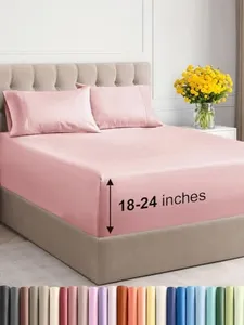 Extra Deep Pocket Cal King Sheets - 4 Piece Breathable & Cooling Bed Sheets - Hotel Luxury Bed Sheet Set - Soft, Wrinkle Free & Comfy - Easily Fits Extra Deep Mattresses - Deep Pocket Baby Pink Sheets
