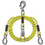 Dolibest 16ft Boat Tow Harness Boat Tow Ropes, Easy Connection w/ 3 Large Stainless Steel Hooks and Pully for Tow 1-4 Rider Towable Tube