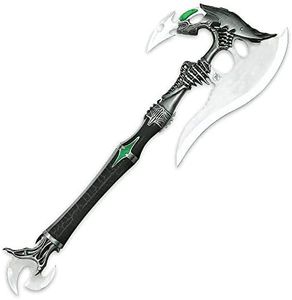 K EXCLUSIVE Alien Predator Fantasy Battle Axe - Stainless Steel Curved Blade, ABS Handle, Aluminum Accents, Includes Matching Dagger, Futuristic Design for Your Fantasy Set - Length 20 1/2"