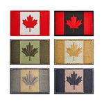 Canada Flag Patch, 6 PCS Canadian Flag Patches Hook Loop Embroidered Sew on Hats Clothes Jeans, Tactical Military Morale Patch Hook and Loop, DIY Badge Patch (6 colors)