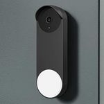 PUUUCI Silicone Case for Google Nest Hello Doorbell (Wired, 2nd Gen) 2022 Cover - Weatherproof Protective Nest Doorbell Silicone Skin Case (Black)