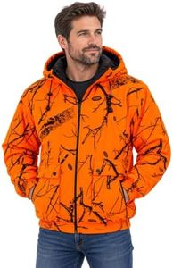 TrailCrest Men's Blaze Orange Camo Insulated Waterproof Tanker Jacket, XL