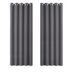 PONY DANCE Blackout Thermal Curtains 66x72 Inch for Living Room Grey Blackout Curtains Eyelet Lounge Curtains for Window Treatment Bedroom/Nersery Curtains & Drapes, W66 X L72, Gray