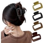 PACTIV 4-Pack Vintage & Minimalist Square Hair Claw Clips - Hollow Design, Solid Color, Perfect For Thin To Medium Hair