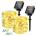 98FT 260LED Solar String Lights Outdoor Garden Waterproof,[2Pack]Total 30M Solar Fairy Lights Extra-Long,8 Modes Copper Wire Solar Powered Outdoor Lights/Outside Decor Lighting for Garden Patio Yard