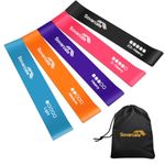 SOVARCATE Resistance bands [Set of 5] Exercise Bands Set for women and men 5 Strength Levels Latex Elastic Stretch Loop Physio Fitness Equipment for Home Gym Pilates Yoga Workout - Carry bag included