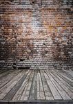 AIIKES 5x7FT Vintage Brick Wall PhotoBackdrops Wood Floor Photography Background for Wedding Party Portraits Photo Booth Backdrop 96-86