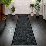 eXtreme Carpet Runner for Hallways, Kitchen, and Living Room | Lightweight, Washable, and Non-Slip Custom Length Narrow Rug | PVC Rubber Backed 66cm Wide x 122cm Long Rug Runner - Anthracite