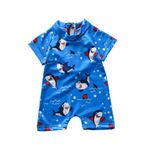 AliveBaBe Baby Boys Swimsuit Infant Toddler Baby Boy Swimwear Zipper One Piece Swimwear Rash Guard Swimsuit Beach Bathing Suits (2-3 Years,Blue)