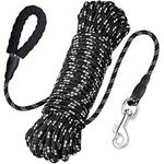 Dog Training Lead,Long Leads Rope Nylon Floatable Long Reflective Recall Dog Training Rope with Comfortable Handle for Hiking,Camping,Walking (100FT/30M)