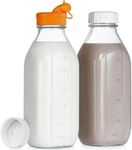 Dwbligt 32 oz Reusable Glass Milk B