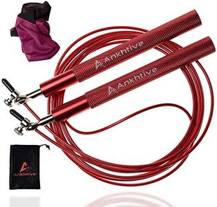 ANKHTIVE Speed Skipping Jump Rope Aluminium Handle, Bundle With Cooling Towel & Carrying Bag (Red)