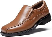 Bruno Marc Boy's SBOX225K Dress Shoes Slip-On Loafer Wedding Shoes, Brown, Size 4 Big_Kid