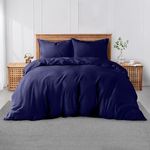 GC GAVENO CAVAILIA Soft Navy Duvet Cover Polycotton Hotel Collection Solid Color Bedding, Plain Double Quilt Cover With Matching Pillow Cases