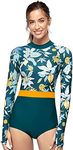 AXESEA Womens Rash Guard UPF 50+ Long Sleeve Swim Shirt One Piece Bathing Suit Swimsuit