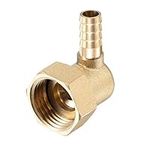 sourcing map Brass Hose Barb Fitting Elbow, 8mm Barbed x G1/2 Female Swivel Nut Pipe Connector for Water Fuel Air