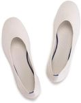 Frank Mully Women's Knit Ballet Flat Round Toe Flat Shoes Slip On Classic Low Wedge Ballerina Shoes Cream,7.5