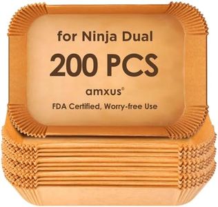 Air Fryer Paper Liners 200-Pack for Ninja AF400/AF300 & Dual Basket 8QT – 22cm x14cm (8.6"x5.5") Non-Stick Sheets, Unbleached & no PFAS –Compatible with Ninja Foodi & DZ201