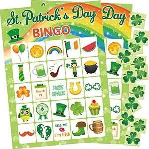 St.Patrick’s Day Bingo Game 24 Players for Kids Party Game Supplies