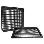 Air Fryer Tray 2PCS Carbon Steel Cooking Trays for Air Fryer Oven Mesh Baking Rack Non-stick Dishwasher Safe Removable Air Fryer Rack Air Fryer Baking Tray for Vegetable Meat Dessert Fruit