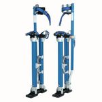 24"-40" Drywall Stilts Adjustable Aluminum Tool Stilt with Knee Pads Protection for Painting Painter Taping or Cleaning Blue