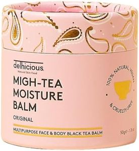 Delhicious Migh-Tea Moisture Face & Body Balm for Very Dry Skin - Nourishing Shea Butter Moisturiser - Multipurpose - Eczema Relief, Psoriasis Treatment - Natural, Vegan, Ayurveda - 50g
