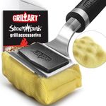 GRILLART Grill Brush for Outdoor Grill Bristle Free - Reinforced Grill Cleaner Scraper BBQ Brush - Replaceable Head Barbecue Grill Cleaning Brush - Safe BBQ Accessories Grill Tools - Gifts for Men/Dad