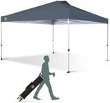 CROWN SHADES 12x12 Pop Up Canopy - Beach Tent with One Push Setup - Easy Outdoor Sun Shade Shelter for Events, Parties - Gazebo with STO-N-Go Cover Bag, Silver Coated Top, Grid Grey