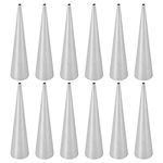 DOITOOL 12PCS Stainless Steel Cream Horn Molds Non- Stick Cannoli Forms Pastry Metal Cone Molds Funnel Shape Cannoli Tubes for Kitchen Party Baking Waffle