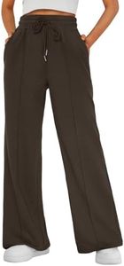 AUTOMET Womens Wide Leg Sweatpants Baggy Lounge Sweat Pants Coffee 2XL