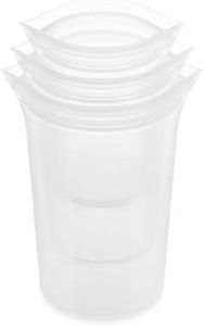 Zip Top Reusable Platinum Silicone Containers - 3 Cup Set - Frost