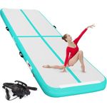 Inflatable Gymnastics Air Tumbling Track Mat Length 10ft Thickness 4 inches Tumble Track Floor Mat with Electric Air Pump for Home Use Training Cheerleading Yoga Water Gym Park