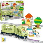 LEGO DUPLO Interactive Adventure Train Set - Toddler Learning Toy for 2+ Year Old Boys & Girls - incl. 14 Track Pieces, Action Bricks with Sound and 4 Figures - Gift Idea - 10427
