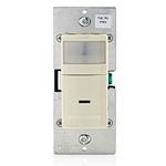 Leviton IPS02-1LT Decora Motion Sensor In-Wall Switch, Auto-On, 2.5A, Single Pole, Light Almond