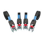 TENSYS - 4 Pack - 25mm Wide Ratchet Lashing Straps Endless Format - 5 Metre Length