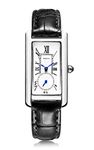 carlien Classic Quartz Watch Women Leather Band Lady Luxury Antique Stylish Square Dress Analog Watch (Silver & Black)