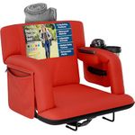 Reclining Stadium Seats for Bleachers with Back Support – Wide Bleacher Chair Cushion, Armrests, Large Pockets, and Multiple Safety Features – Best Stadium Seat Chairs for Camping, Kayak Backs & More