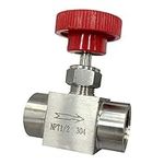 Red handle needle valve 1/2" NPT 1000PSI Stainless steel For water oil gas (RSNV1/2)